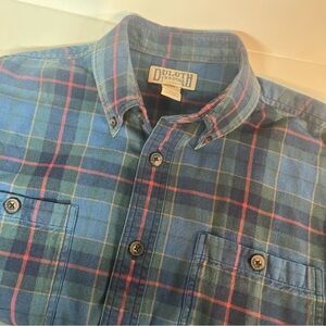 Duluth Trading Co Men’s Plaid Flannel Button Down Shirt SIZE LARGE